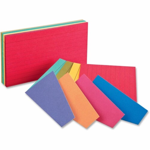 Two-Tone Index Cards, 3 x 5 , Assorted Colors, Pack of 100 Perspective: front
