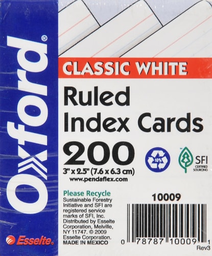 4X6, Recycled, Ruled Index Cards (White)