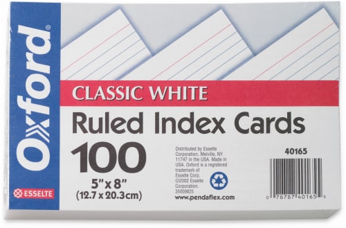 Oxford® Ruled Index Cards - 100 Pack - White, 5 x 8 in - Kroger