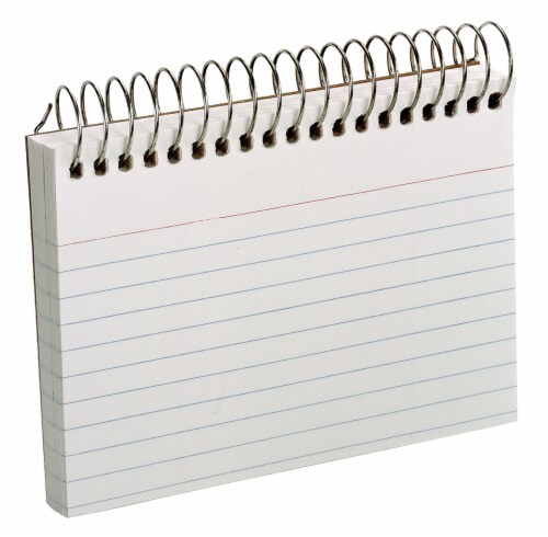 Top Flight Spiral Ruled Index Cards - White Perspective: front
