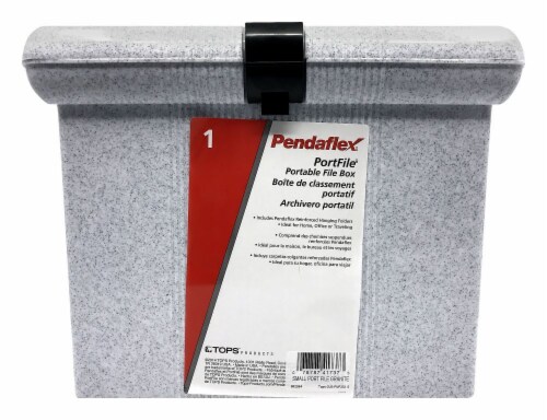 Pendaflex PortFile Small Portable File Box - Granite Perspective: front