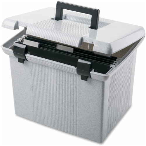 Pendaflex PortFile Large Portable File Box - Granite Perspective: front