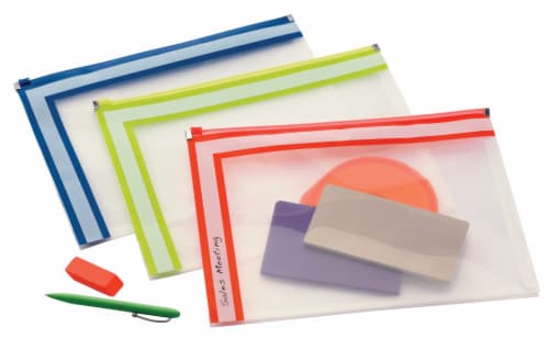 Pendaflex Easy Label Poly Zip Letter Size Envelope - Assorted Perspective: front