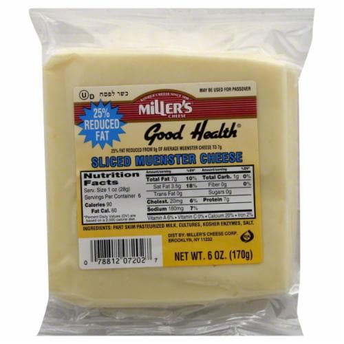 Miller's Good Health Sliced Muenster Cheese Perspective: front
