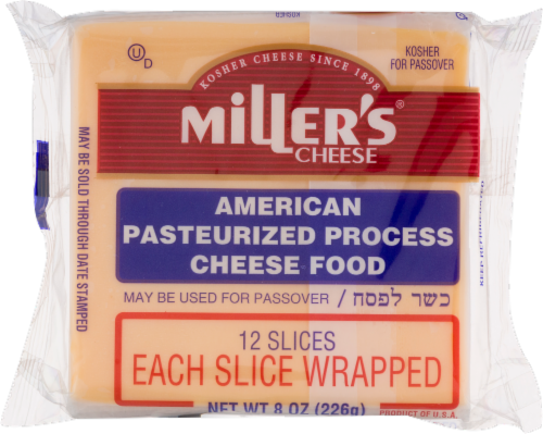 Miller's Kosher American Sliced Cheese Perspective: front