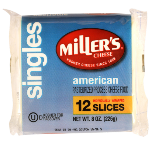Miller's American White Sliced Cheese Perspective: front