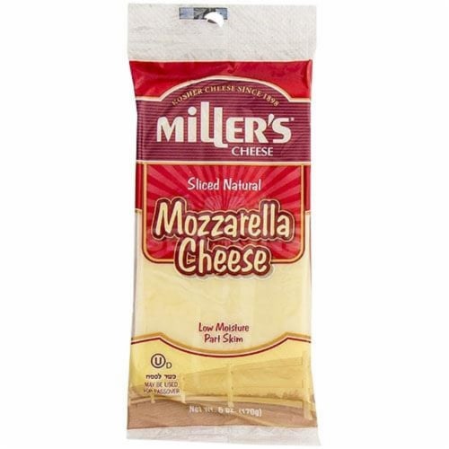 Miller's Mozzarella Sliced Cheese Perspective: front