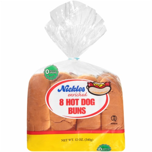 Nickles Enriched White Hot Dog Buns Perspective: front