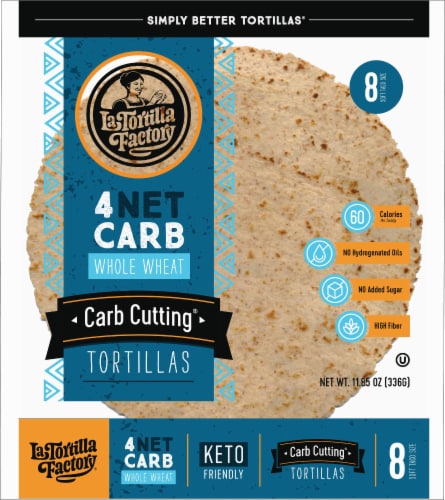 La Tortilla Factory® Carb Cutting Whole Wheat Soft Taco Tortillas Perspective: front