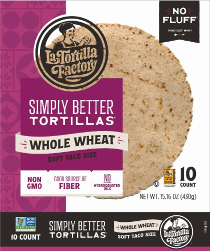 La Tortilla Factory® Simply Better Whole Wheat Soft Taco Size Tortillas Perspective: front