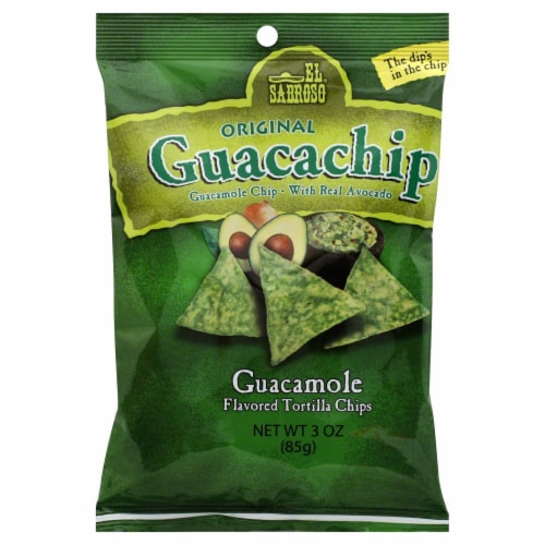 El Sabroso Original Guacachip Guacamole Flavored Tortilla Chips Perspective: front