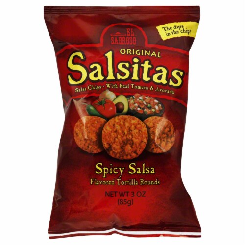 El Sabroso Salsitas Original Spicy Salsa Flavored Tortilla Rounds Perspective: front