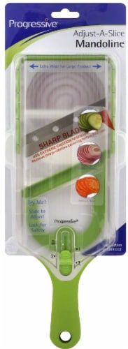 Progressive Adjust-A-Slice Mandoline - Clear/Green Perspective: front