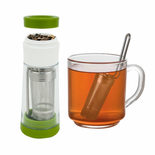 Progressive International Travel Tea Infuser - Green Perspective: front