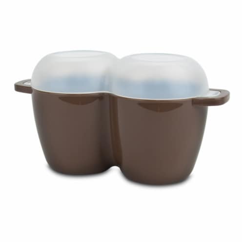 Progressive PS-75 Prep Solutions by Microwave Poach Perfect Two Egg Poacher, Brown Perspective: front