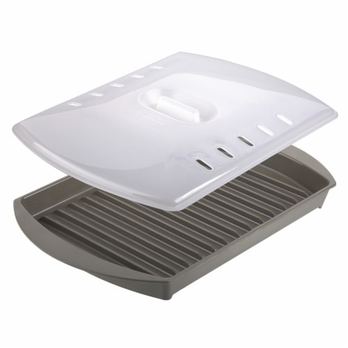 Progressive Small Microwave Bacon Grill - Gray/Clear Perspective: front