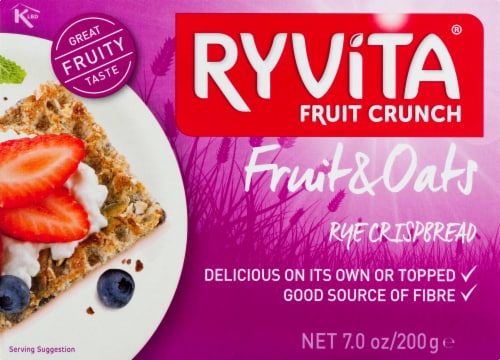 Ryvita Fruit Crunch Fruit & Oats Rye Crispbread Perspective: front