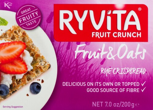Ryvita Fruit Crunch Fruit & Oats Rye Crispbread Perspective: front