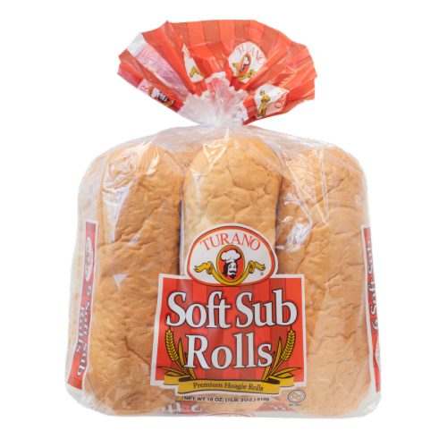 Turano® Soft Sub Premium Hoagie Rolls Perspective: front