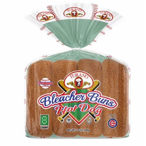 Turano® Poppy Hot Dog Buns Perspective: front