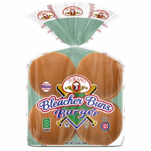Turano® Bleacher Buns Plain Hamburger Buns Perspective: front
