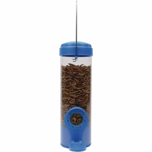Woodstream 2 Port Dried Mealworm Tube Bird Feeder Perspective: front
