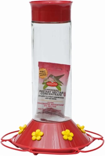 Perky-Pet Glass Red Hummingbird Feeder with Nectar Perspective: front