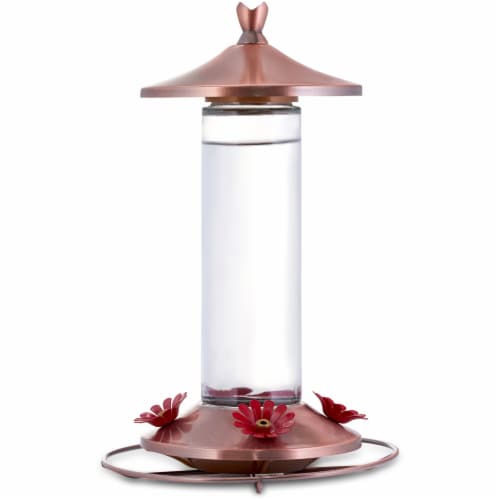 Perky-Pet Elegant Copper Glass Hummingbird Feeder Perspective: front