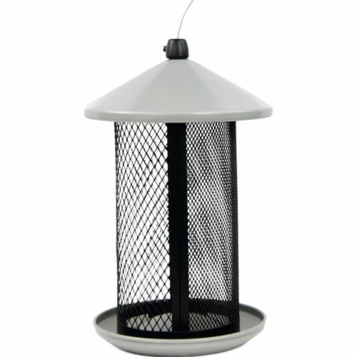 Perky-Pet Dual Mesh Seed Feeder - Black/White Perspective: front