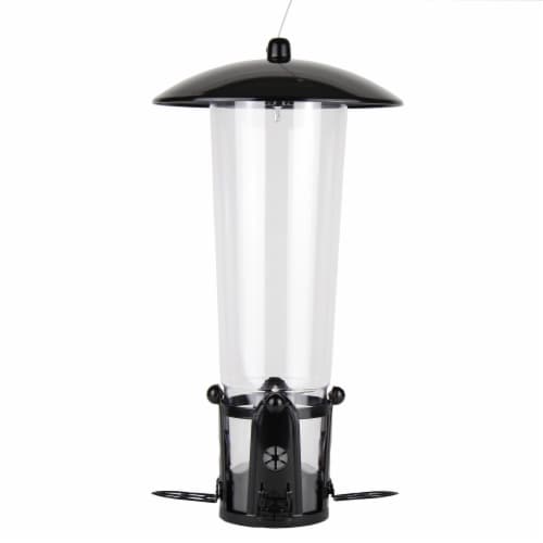Perky-Pet Squirrel-Be-Gone Max Clear Plastic Bird Feeder with Flexports Perspective: front