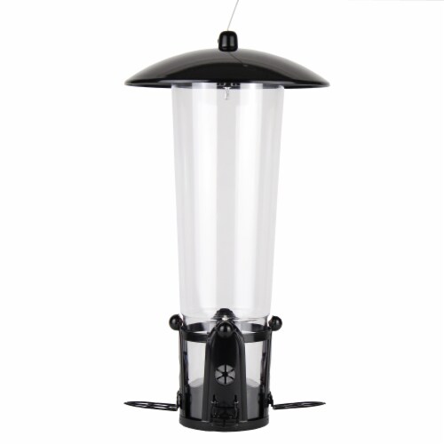 Perky-Pet Squirrel-Be-Gone Max Clear Plastic Bird Feeder with Flexports Perspective: front
