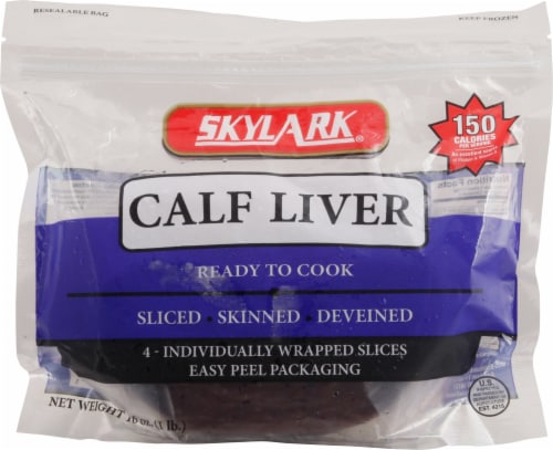 Skylark Calf Liver Slices 4 Count Perspective: front