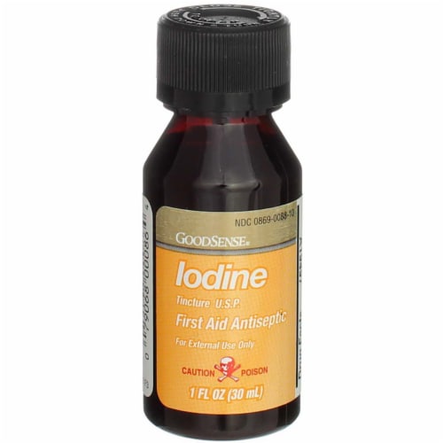 GoodSense Iodine First Aid Antiseptic Liquid, 1 fl oz Perspective: front