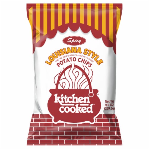 Kitchen Cooked Spicy Louisiana Style Potato Chips Perspective: front