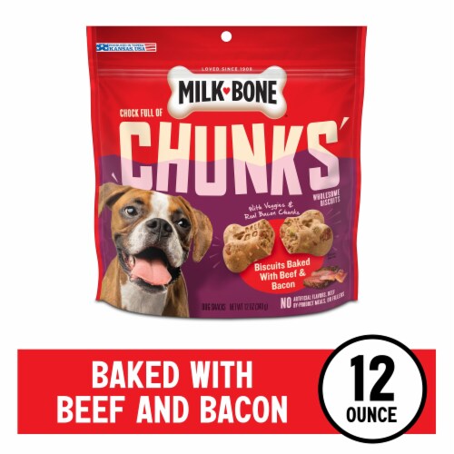 Milk-Bone® Chock Full of Chunks Beef & Bacon Dog Treats Perspective: front