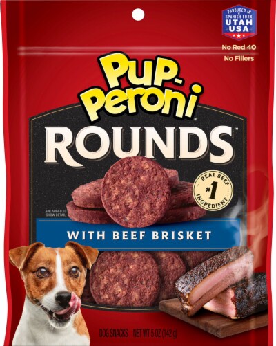 Pup-Peroni® Rounds™ With Beef Brisket Dog Snacks Perspective: front