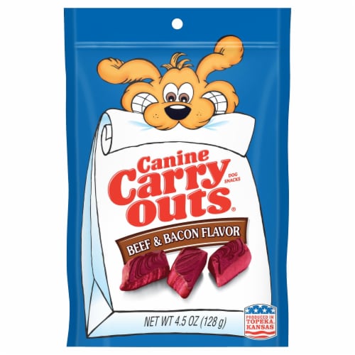 Canine Carry Outs Beef & Bacon Flavor Dog Snacks Perspective: front
