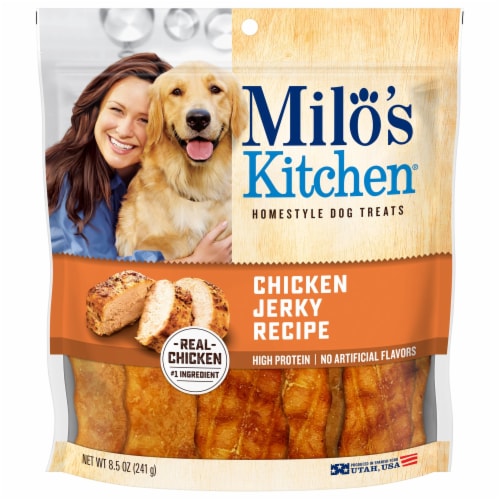 Milo's Kitchen™ Chicken Jerky Recipe Home-Style Dog Treats Perspective: front