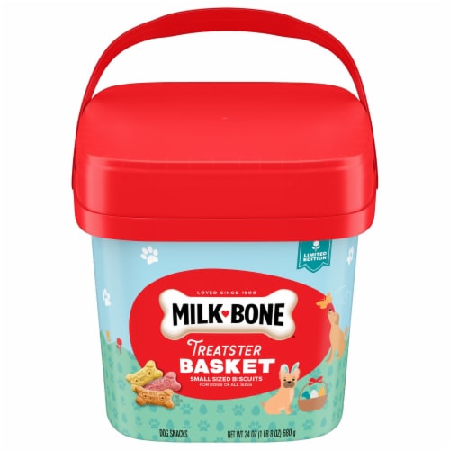 Milk-Bone Small Sized Dog Biscuits Treatster Basket Perspective: front