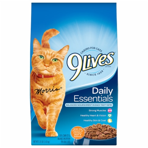 9Lives® Daily Essentials Salmon Chicken & Beef Dry Cat Food Perspective: front