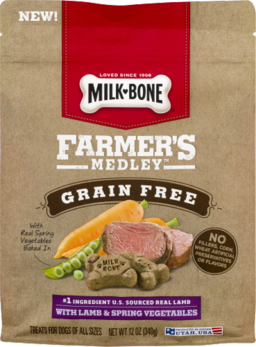 Milk-Bone Farmer's Medley Grain Free with Lamb & Spring Vegetables Perspective: front