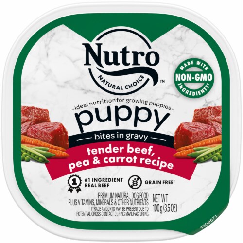 Nutro Puppy Grain Free Tender Beef Pea & Carrot Recipe Bites in Gravy ...