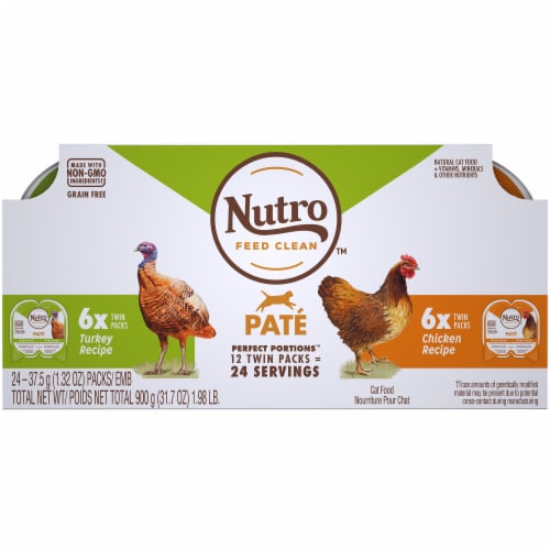 Nutro™ Grain Free Chicken & Turkey Pate Adult Cat Food Variety Pack, 24 ...