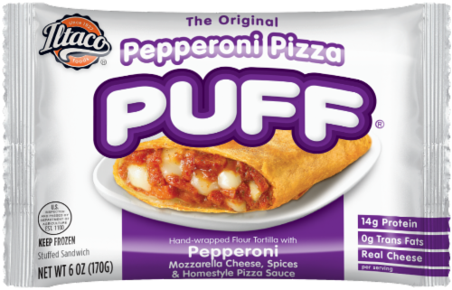 Iltaco Pepperoni Pizza Puff Perspective: front