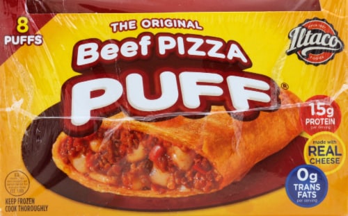 Iltaco Foods Beef Pizza Puffs Perspective: front