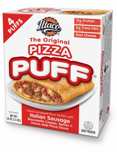 Iltaco Italian Sausage Original Pizza Puff Perspective: front