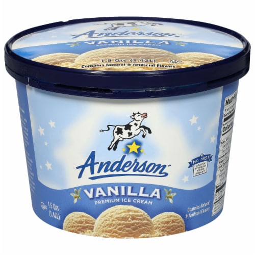 Anderson Dairy Vanilla Ice Cream Tub Perspective: front