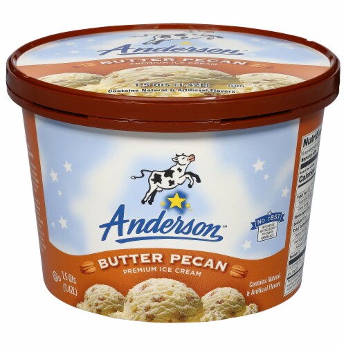 Anderson Dairy Butter Pecan Ice Cream Tub Perspective: front