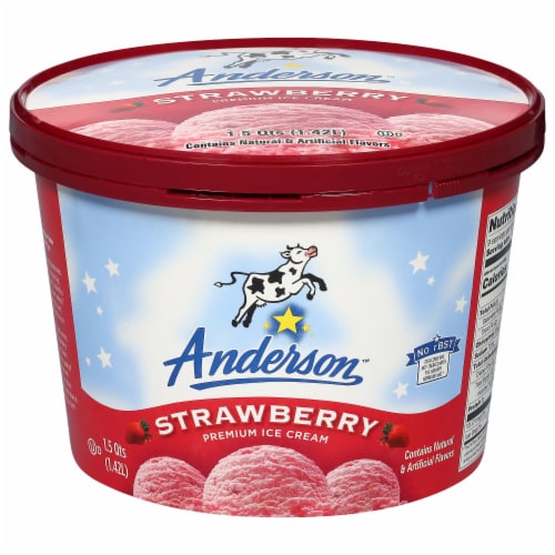 Anderson Dairy Strawberry Ice Cream Tub Perspective: front