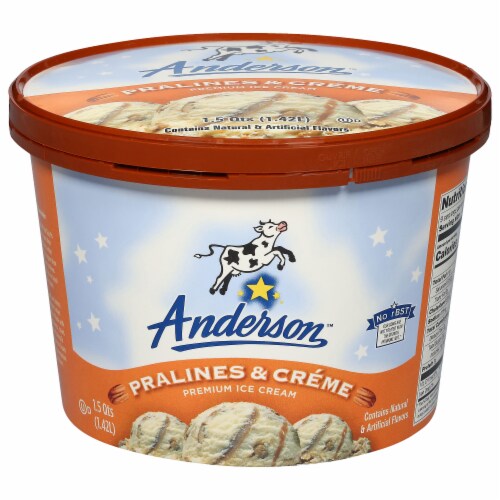 Anderson Dairy Pralines & Cream Ice Cream Tub Perspective: front